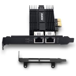 2.5G Gigabit PCIe Ethernet Network Adapter with Intel I226 Chip, Dual Port NIC RJ45 Card for High-Speed Wired Networking, Windows/Linux Support, Ideal for Gaming & Servers