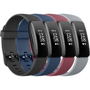 4 حزم نطاقات متوافقة مع Fitbit Inspire 2 فرق للنساء ، وأشرطة معصم رياضية قابلة للتعديل لفيتبيت إلهام 2 / ace 3