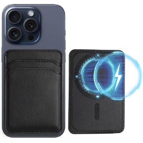 Magnetic Wallet Phone Card Holder Compatible with Magsafe Wallet,RFID Mag Safe Wallet Accessories for iPhone 15 14 13 12 Pro/Max/Plus Series & Mag Safe Case -Black