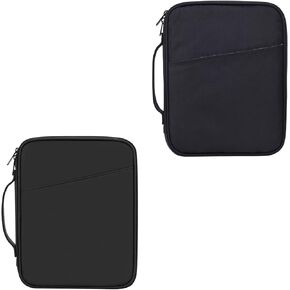 9-11 Inch Tablet Carrying Sleeve, Black(PU)+Black(Fabric), 2Pcs