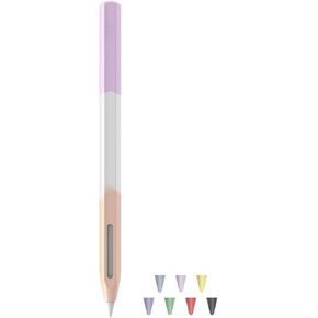 LOVE MEI Silicone Sleeve Case for Apple Pencil 2nd Generation Holder Protective Skin Cover case for iPad, Mix Colours Sleeve Accessories Soft Grip Pouch with Pencil Tip Covers