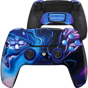 HEXGAMING ULTIMATE HEX Controller 4 Mappable Paddles & Interchangeable Thumbsticks & Flashshot Compatible with ps5 Elite Controller PC Wireless FPS eSports Gamepad - Chaos Illusion