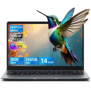 BMAX 14 بوصة كمبيوتر محمول ، ذاكرة الوصول العشوائي 8GB/256GB SSD ، عرض IPS FHD ، معالج Intel N5000 حتى 2.7 جيجا هرتز ، 2.4/5G WIFI ، BT 5.0 ، دفتر بطارية طويل الأمد ، MINI HDMI USB 3.0 محفظة فضية سليفة سليم