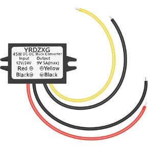 YRDZXG12V 5A 60W 24V to 12V Step-Down Power Adapter, Step-Down Converter, Small Reducer Module, Waterproof DC Module for Automotive and Vehicle Systems
