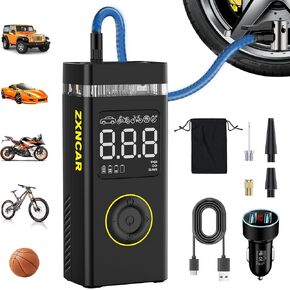 Tire Inflator Portable Air Compressor,Air Tire Pump for Car Portable Cordless with Tire Pressure Gauge,20000mAh150PSI Air Pump,3X Fast Inflation with Dual Lights,for Cars Bicycles Motorcycles Balls