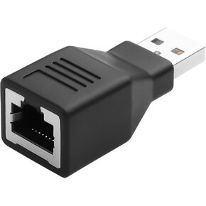 GINTOOYUN 2 PCS USB Over Cat6 Adapter for Cat 6/6e/5/5e USB Over Ethernet Extender to Rj45 Adapter for Laptop, Compatible with Computers, Mobile Phones, Keyboards, U Disks, Printers
