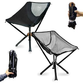 CLIQ Portable Chair - Lightweight Folding Chair for Camping - Supports 300 Lbs - Perfect for Outdoor Adventures - Black, Mist (2Pack)