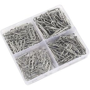 200pcs Fishing Power Clips, Stainless Steel Speed Clips for Fishing Lures 4 Sizes High Strength Top Water Snaps Quick Fast Change Connector Tackle for Freshwater Saltwater Crankbait Popper Lures