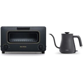 BALMUDA Combo Pack in Black | BALMUDA The Toaster & BALMUDA The Kettle | Steam Toaster and Electric Gooseneck Kettle | Black Combo