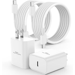 [3FT+10FT] 45W Super Fast Charger Type C, for Samsung Galaxy S25 S24 Charger Block with 3/10FT Type C Charging Cord for Samsung Galaxy S25 S24+ Ultra/S24/S23/S23+/S22/S21/Note 10/20, Galaxy Tab-White