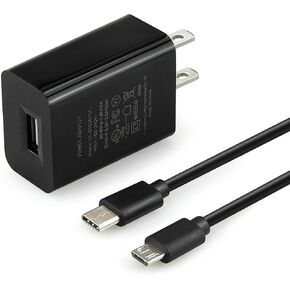 Charger Replacement for Samsung Phone Galaxy A15 5g A54 A14, Kindle e Reader, NVIDIA Shield K1 8" Tablet, SanDisk Clip Jam, Hisense Sero 7 Pro M470BSA, BoomTouch Speaker - Power Cord