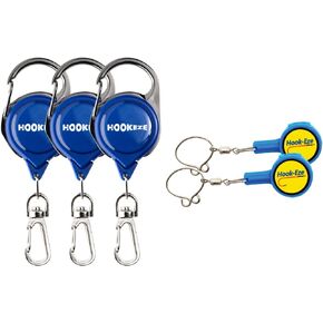 Hook-Eze Fishing Knot Tying Tool and Zinger Retractor Combo | Stocking Stuffers Gifts for Men, Fishing Gear and Equipment for Nippers, Forceps, Fly Float Ant, Belt Loops & Backpack