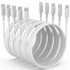 iPhone 15 Charger 5Pack (6/6/6/6/6 ft) USB C to USB C Cable(60W/3A) USB C Charger Cable Fast Charging for iPhone 15 Pro/Plus/Pro Max,iPad Mini 6/ Pro 2021,MacBook Pro,Samsung Galaxy S23 and More