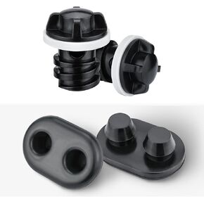 Cooler Drain Plug 2 Pack & Cooler Feets 2 Pack Compatible with YETI & RTIC Coolers Replacement for Part OEM #23010000000 & #23040000030
