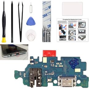Dock Board USB-C Contractible Targing Port Portice Cit متوافقًا مع Galaxy A25 5G US ، موصل Dock Board USB-C فقط لـ Galaxy A25 5G SM-A256U ، SM-A256U1 ، SM-A256E ، مع دليل التعليمات ، مجموعة أدوات ، مجموعة أدوات