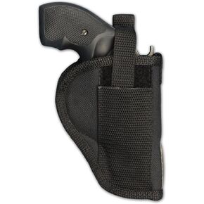 Barsony Holsters and Belts Colt S&W Ruger Taurus Medium/Large .44 .357 Revolver Draw Outside The Waist Band, Black, Right Hand, Size 4