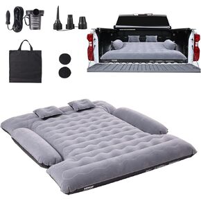VEVOR Truck Bed Air Mattress, for 5.5-5.8 ft Full Size Short Truck Beds, Inflatable Air Mattress Bed with 12V Air Pump 2 Pillows, Carry Bag, for Silverado, RAM, F Series, Sierra, Titan, Tundra