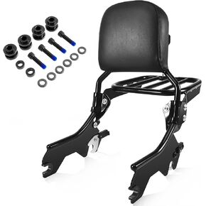 kekykm Softail Holdfast Sissy Bar Upright fit Harley Softail Deluxe Street Bob Heritage Classic Softail Slim FLDE FLHC FLHCS FLSL FXST FXBB FXBBS Sport Luggage Rack 18-later W/Docking Hardware