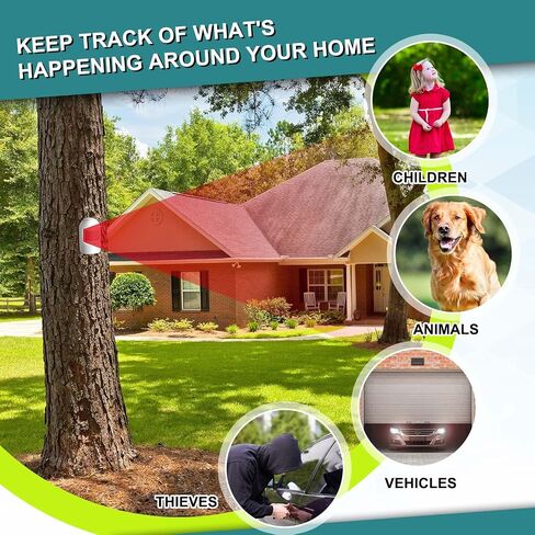 Qualirey Driveway Alarm Wireless Outside Motion Sensor Alarm with 1 Receiver 2 Weatherproof Infrared Sensor, Indoor Home Security Business Alert System Detector in Kuwait