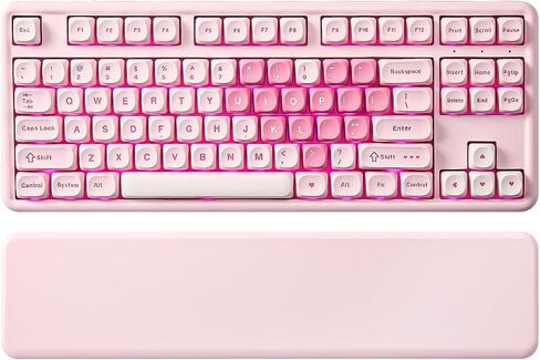 YUNZII B87 TKL Wireless Mechanical Keyboard (Pink, Milk Switch) in Kuwait