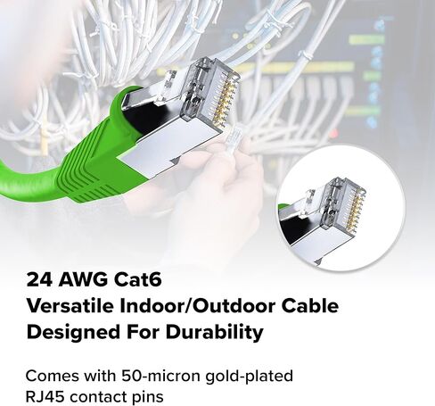 Cat 5e Ethernet Cable 3 FT in Grey 6 Pack 1 Gbps Speed Network Short Round Rj45 Outdoor Indoor Direct Burial Bare Copper LAN Patch Cable for Router Gaming PS5 XBOX Printer Computer CCTV Switch in Kuwait