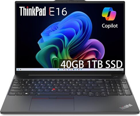 كمبيوتر محمول Lenovo ThinkPad E16 Business (شاشة 16 بوصة FHD+، AMD Ryzen 5 7530U(> i7-1165G7)، ذاكرة الوصول العشوائي 16 جيجابايت، 512 جيجابايت SSD) بصمة الإصبع، إضاءة خلفية، كاميرا ويب 1080 بكسل، WiFi 6، Ethernet، Win 11 Pro مع AI Copilot، 2024، أسود in Kuwait