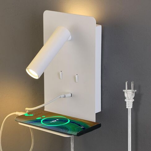 Zerouno Modern Bed Side Lamp لمجموعة غرفة نوم من 2 ، قابس أسود في الجدار ، ضوء القراءة ضوء ، سرير سرير الجدار الشمع in Kuwait