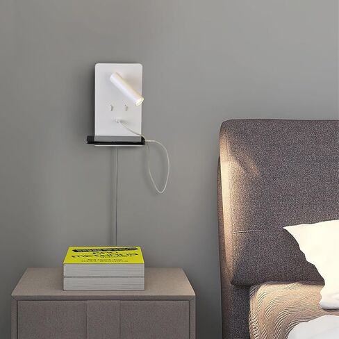 Zerouno Modern Bed Side Lamp لمجموعة غرفة نوم من 2 ، قابس أسود في الجدار ، ضوء القراءة ضوء ، سرير سرير الجدار الشمع in Kuwait