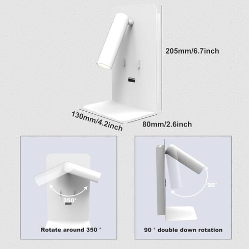 Zerouno Modern Bed Side Lamp لمجموعة غرفة نوم من 2 ، قابس أسود في الجدار ، ضوء القراءة ضوء ، سرير سرير الجدار الشمع in Kuwait