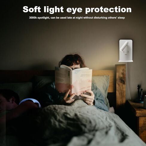 Zerouno Modern Bed Side Lamp لمجموعة غرفة نوم من 2 ، قابس أسود في الجدار ، ضوء القراءة ضوء ، سرير سرير الجدار الشمع in Kuwait