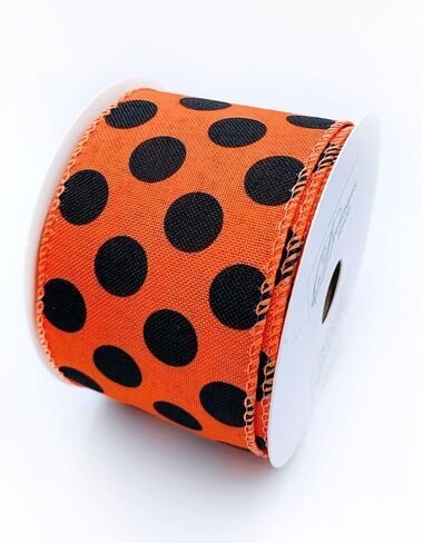 متجر المصمم Halloween Wired Edge Ribbon 2.5 "× 10 ياردة لصياغة DIY ، ديكور المنزل (Spider Web- Black-White) WR 63-5113 Web Black Spider على شريط الساتان الأبيض in Kuwait