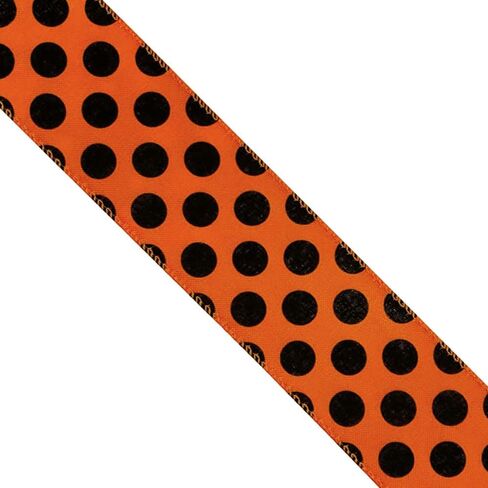 متجر المصمم Halloween Wired Edge Ribbon 2.5 "× 10 ياردة لصياغة DIY ، ديكور المنزل (Spider Web- Black-White) WR 63-5113 Web Black Spider على شريط الساتان الأبيض in Kuwait