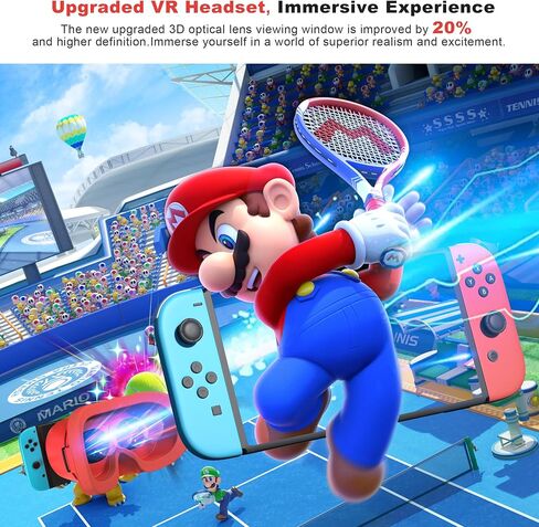 سماعة VR لـ Nintendo Switch & OLED Model تم ترقيتها ، نظارات الواقع الافتراضي VR مع عدسات HD قابلة للتعديل حزام رأس مريح ، نظارات ثلاثية الأبعاد لـ Nintendo Switch ألعاب OLED VR Cool for Kids Boys in Kuwait