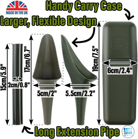 SHEWEE Flexi + Case Female Urinal – Made in The UK – Reusable & Portable Urination Device. Festival, Camping, Car, Hiking Essentials for Women. Stand to Pee Device W/Travel Case and Extension Pipe in Saudi Arabia