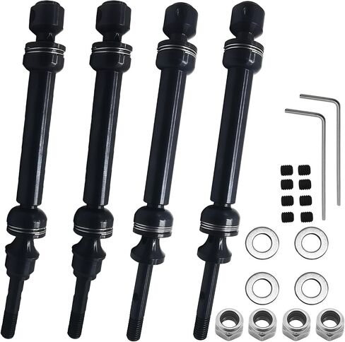 Upgrade CVD Steel Drive Shafts Fit for 1/10 Traxxas Slash 4x4 VXL/Platinum/Ultimate,Rustler 4X4/VXL,Stampede 4X4/VXL,Hoss 4X4/VXL RC Car Heavy Duty Parts 4PCS (Red) in Saudi Arabia