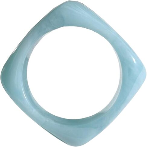 ​​Chunky Multicolor Acrylic Bangle,Vintage Irregular Large Square Bracelets Resin Plastic Candy Bracelet Geometric Polygon Transparent Bangle Statement Y2K Bracelet for Women in Kuwait