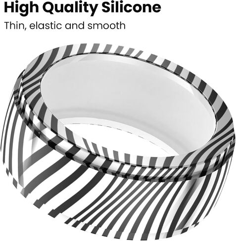 BabyValley Silicone Ring Cover Compatible with Oura Ring/Galaxy Ring,Soft Silicone Cover Replacement Shell Bumper Protective Case for Oura/Galaxy Ring Accessories (Leopard&Leopard, S（6/7/8/9/10）) in Saudi Arabia