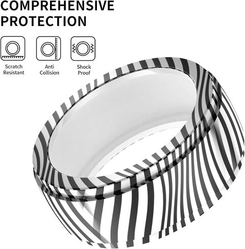 BabyValley Silicone Ring Cover Compatible with Oura Ring/Galaxy Ring,Soft Silicone Cover Replacement Shell Bumper Protective Case for Oura/Galaxy Ring Accessories (Leopard&Leopard, S（6/7/8/9/10）) in Saudi Arabia