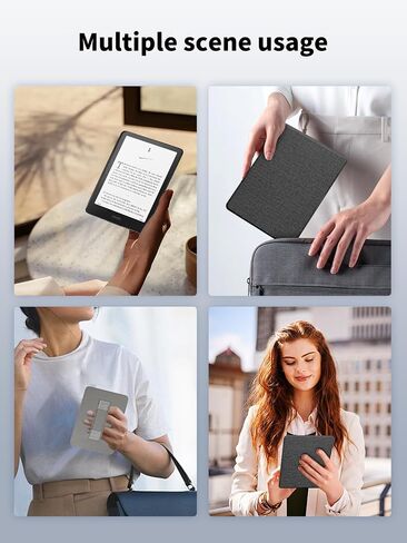 حالة 7 بوصة kindl-e paperwhite 12th Gen 2024 و Kindl-e Colorsoft Signature Edition ، حالة noukaju لـ Kindl-e Paperwhite 2024 (Gen 12th) 7 بوصة ، وميزة حزام اليد (الأسود) (أسود) in Kuwait