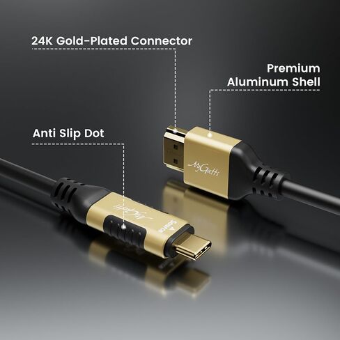 كابل USB C إلى HDMI 10ft ، USB عالي السرعة 3.1 Type-C إلى HDMI 2.0 سلك ، 4K@60Hz HDR ، قابس مغطى بالذهب ، (Thunderbolt 5/4/3 متوافق) ، لـ MacBook و iPad و iPhone و HDTV والمزيد in Kuwait