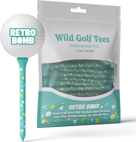 The American Golf Tee - 50 Pack 3 1/4 Inch Extra-Thick Premium Bamboo Wood Golf Tees - Red, White, and Blue Pride Golf Gifts for Men and Women - Premium Golf Accessories in Saudi Arabia