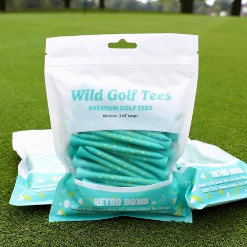 The American Golf Tee - 50 Pack 3 1/4 Inch Extra-Thick Premium Bamboo Wood Golf Tees - Red, White, and Blue Pride Golf Gifts for Men and Women - Premium Golf Accessories in Saudi Arabia