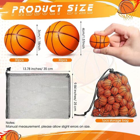CIVANER 60 PCS حفل كرة السلة FAVORS MINI كرات السلة الصغيرة النطاطات النطاطات الرياضية مع حقيبة الرباط لحفلة المدرسة كرنفال ألعاب ديكورات اللعبة in Kuwait