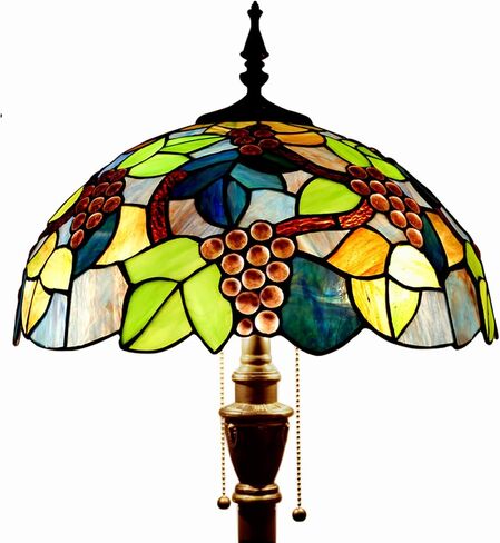 Tiffany Floor Lamp Stained Glass Lamp 16X16X70 Inch Standing Antique Reading Light (Green Dragonfly) in Saudi Arabia