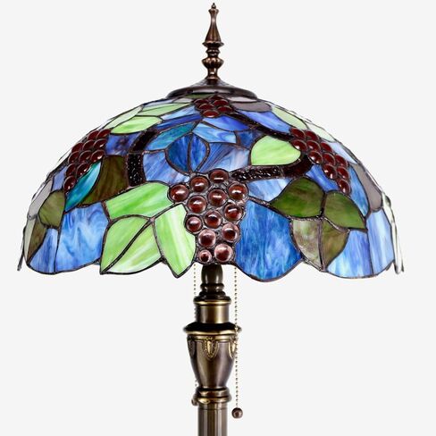 Tiffany Floor Lamp Stained Glass Lamp 16X16X70 Inch Standing Antique Reading Light (Green Dragonfly) in Saudi Arabia