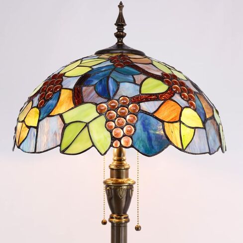 Tiffany Floor Lamp Stained Glass Lamp 16X16X70 Inch Standing Antique Reading Light (Green Dragonfly) in Saudi Arabia