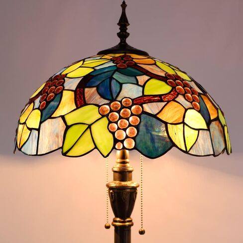 Tiffany Floor Lamp Stained Glass Lamp 16X16X70 Inch Standing Antique Reading Light (Green Dragonfly) in Saudi Arabia