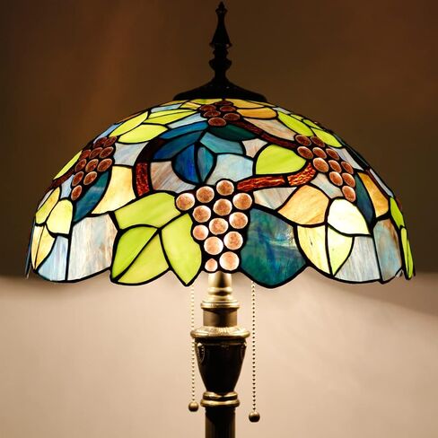 Tiffany Floor Lamp Stained Glass Lamp 16X16X70 Inch Standing Antique Reading Light (Green Dragonfly) in Saudi Arabia