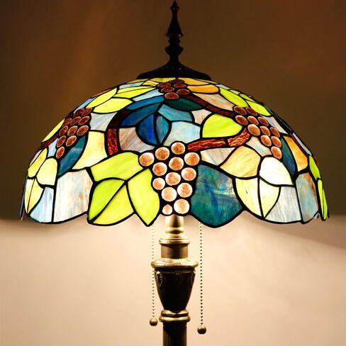 Tiffany Floor Lamp Stained Glass Lamp 16X16X70 Inch Standing Antique Reading Light (Green Dragonfly) in Saudi Arabia