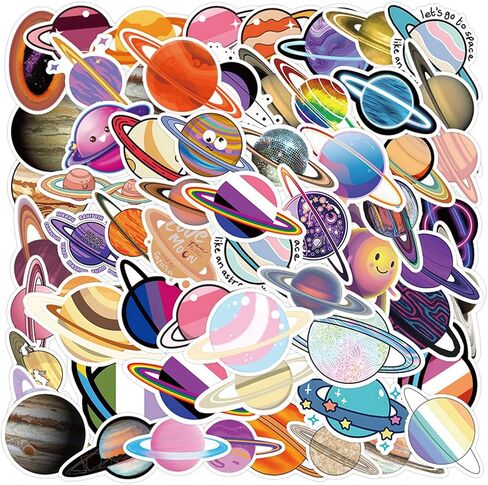Space Astronaut Stickers Pack 60PCS, Cute Waterbottle Stickers Gifts for Kids Boys Teens Glueewee Waterproof Vinyl Stickers for Water Bottles Laptop Scrapbook Journal in Saudi Arabia
